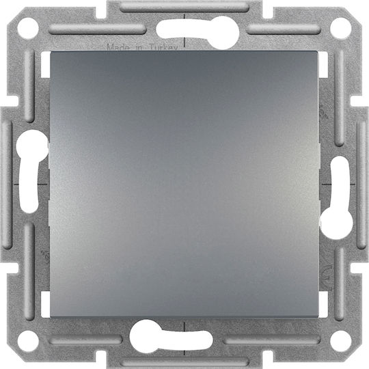 Schneider Electric Asfora Recessed Wall Switch Single Without Frame Aller Retour Steel