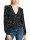 Pepe Jeans Alexa Women's Polka Dot Long Sleeve Shirt Black