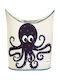 3 Sprouts Kinder Wäschekorb aus Stoff Octopus Marineblau 50x29x57cm 1Stück