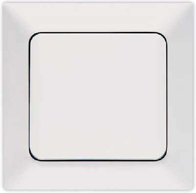 Eurolamp Recessed Electrical Lighting Wall Switch with Frame Basic White 152-12000