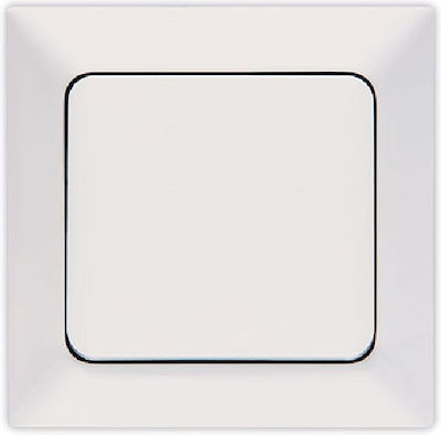 Eurolamp Recessed Electrical Lighting Wall Switch with Frame Basic White