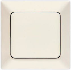 Eurolamp Recessed Electrical Lighting Wall Switch with Frame Basic Medium Aller Retour Cream