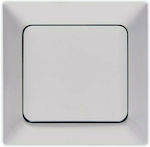 Eurolamp Recessed Electrical Lighting Wall Switch with Frame Basic Silver 152-12200