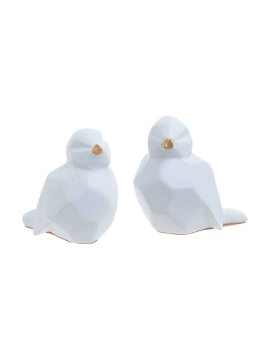 Inart Set of Decorative Birds made of Plastic 8x5x8cm 2pcs