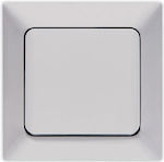 Eurolamp Recessed Electrical Lighting Wall Switch with Frame Basic Aller Retour Silver