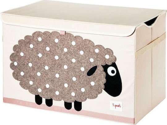3 Sprouts Children's Folding Storage Box made of Fabric Sheep Brown 61x37x38cm 1pcs