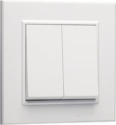 Makel Karea Recessed Double Wall Switch with Wh...