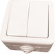 Eurolamp External Electrical Lighting Wall Switch with Frame Basic White 147-12212