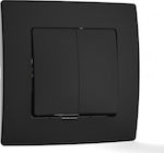 Makel Recessed Wall Switch Lighting Two-Way with Frame Black