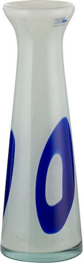 WM Collection Decorative Glass Vase Blue Size 13xHeight 32cm