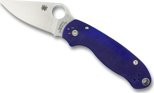 Spyderco Para 3 G-10 Σουγιάς Μπλε σε Θήκη