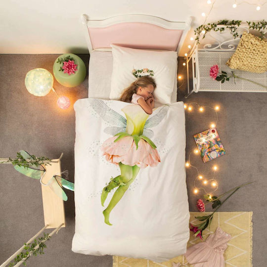 Snurk Fairy Conținut set Husă de pilotă pentru copii Single cu față de pernă Verde 140x200cm