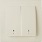 Geyer Nilson Recessed Electrical Rolling Shutters Wall Switch with Frame Basic Aller Retour Beige