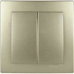 Geyer Nilson Recessed Electrical Lighting Wall Switch with Frame Basic Satin 24151003