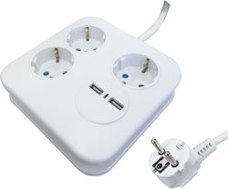 Spot Light Power Strip 3 Sockets with Cable 1.4m