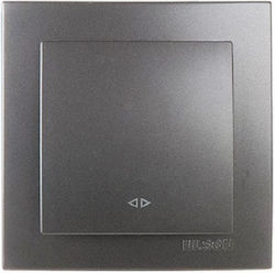 Geyer Nilson Recessed Electrical Rolling Shutters Wall Switch with Frame Basic Medium Aller Retour Anthracite