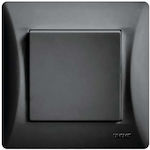 Lineme Recessed Electrical Lighting Wall Switch with Frame Basic Black