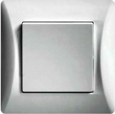 Lineme Recessed Electrical Lighting Wall Switch with Frame Basic Aller Retour Silver 50-00132-5