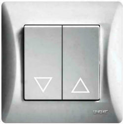 Lineme Recessed Electrical Rolling Shutters Wall Switch no Frame Basic Silver 50-00109-5