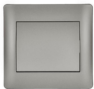 Elmark Recessed Wall Switch Single with Frame Aller Retour Grey Metallic