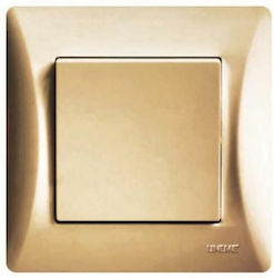 Lineme Recessed Electrical Lighting Wall Switch no Frame Basic Medium Aller Retour Gold