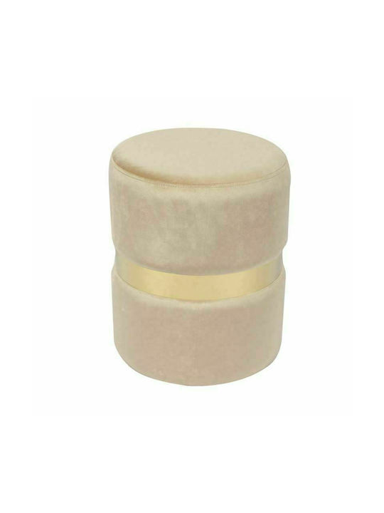 Stools For Living Room Upholstered with Fabric Tommy Beige Velure 1pcs 35x35x43cm