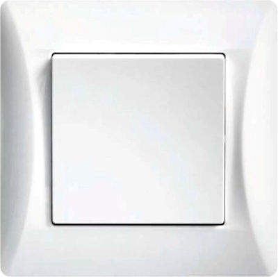 Lineme Recessed Electrical Lighting Wall Switch no Frame Basic Medium Aller Retour White 50-00132-1