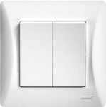 Lineme Recessed Electrical Lighting Wall Switch with Frame Basic Aller Retour White