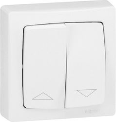 Legrand Oteo External Electrical Rolling Shutters Wall Switch with Frame Basic White 086013