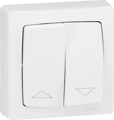 Legrand Oteo External Electrical Rolling Shutters Wall Switch with Frame Basic White