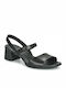 Camper Katie Piele Sandale dama cu Chunky Toc Mediu in Culorea Negru