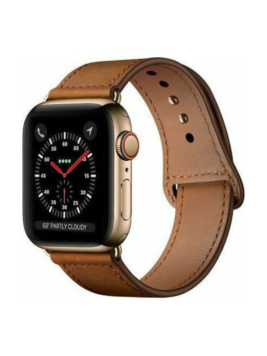 Armband Leder mit Pin Braun (Apple Watch 42/44/45mm)