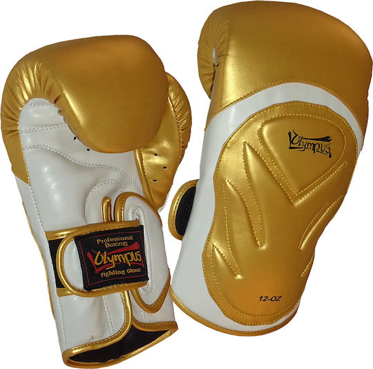 Olympus Sport Muay Thai Γάντια Πυγμαχίας από Συνθετικό Δέρμα για Σάκο Χρυσά