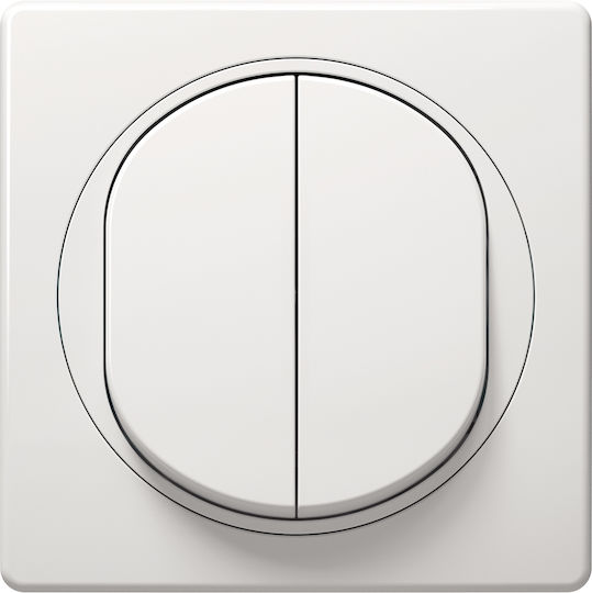 Aling Conel E6072.00 Recessed Wall Switch Double with Aller Retour Frame White