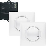 Legrand Celiane Recessed Electrical Lighting Wall Switch with Frame Basic Illuminated White