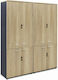 Kleiderschrank Büro Lotus mit Schloss Natural / Charcoal 160x40x200cm
