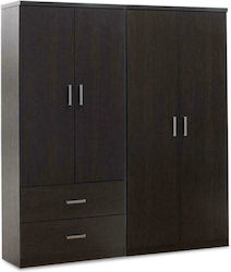 Lego Four-Leaf Door Wardrobe Wenge 160x45x180cm