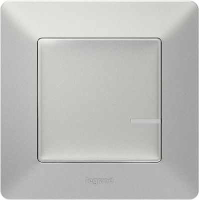 Legrand Valena Life 85 External Electrical Lighting Wall Switch Wi-Fi Connected no Frame Basic Illuminated Aluminium