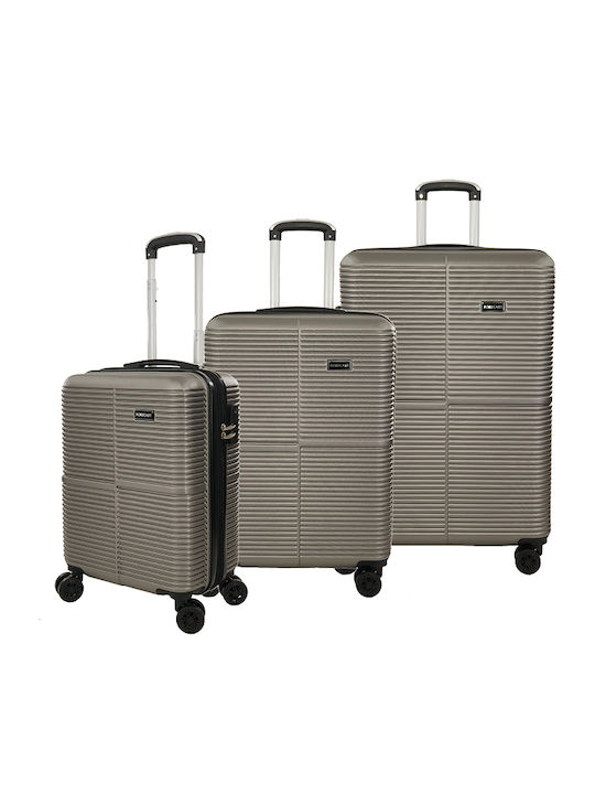 Forecast A922 Travel Suitcases Hard Gray Maximum Height 75cm with 4 Wheels Set of 3pcs