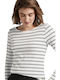 Tom Tailor Women's Blouse Long Sleeve Striped Navy Blue