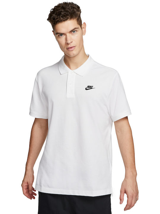 Nike Sportswear Club Essentials Ανδρικό T-shirt Κοντομάνικο Polo Λευκό
