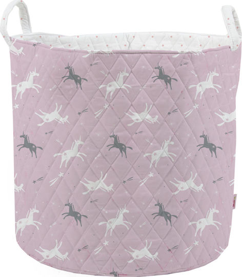 Minene Children's Storage Basket made of Fabric Unicorns Pink 45x40cm 1pcs