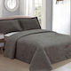 Silk Fashion Stonewashed Σετ Κουβερλί Υπέρδιπλο Βαμβακερό Grey 220x240cm 3τμχ