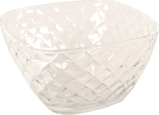Keskor Glass Salad Bowl Transparent 15.5x15.5x9cm