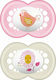 Mam Orthodontic Rubber Pacifiers Original for 16+ months Chicken - Flower Pink - White 2pcs