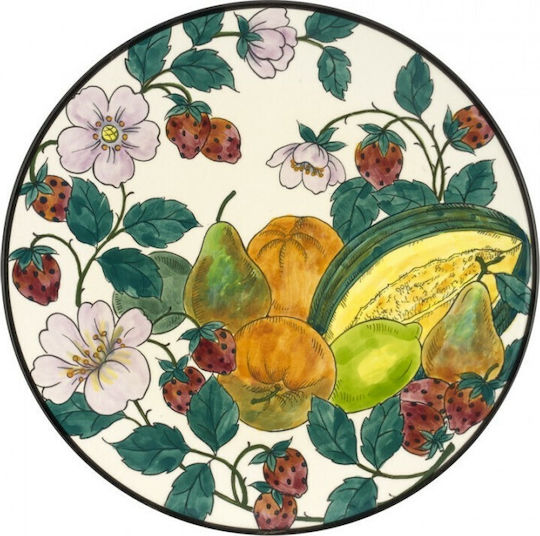 WM Collection Round Ceramic Decorative Platter Nfrouta/d Multicolour 32x32cm