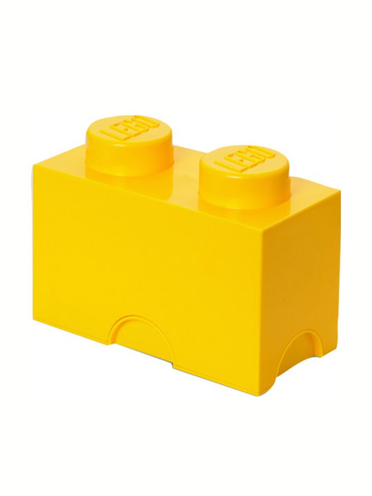 Lego Kids Plastic Toy Storage Box 2-Stud Yellow 25x12x18cm