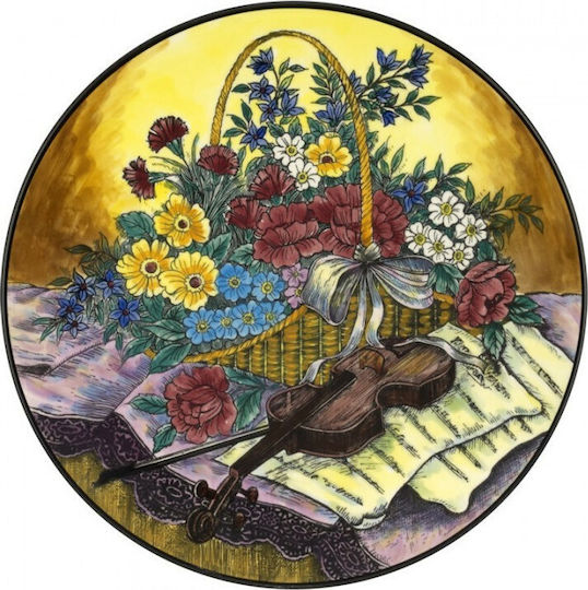 WM Collection Nvienna Dekorative Platte Rund Keramik Mehrfarbig 1Stück 32x32cm