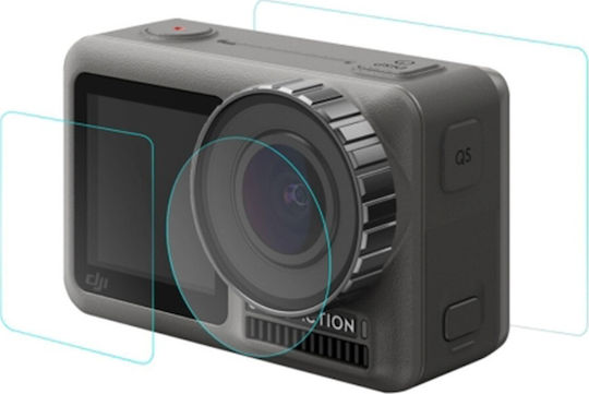 Puluz Lens + Front Back LCD Display Tempered Glass Film Προστασία Οθόνης για DJI Osmo Action