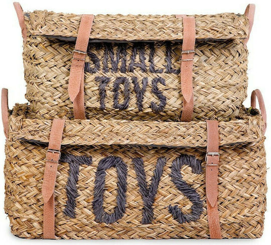 Childhome Παιδικό Κουτί Αποθήκευσης Small Toys Set Of 2 Rattan Basket Μπεζ 52x31x25cm 2τμχ